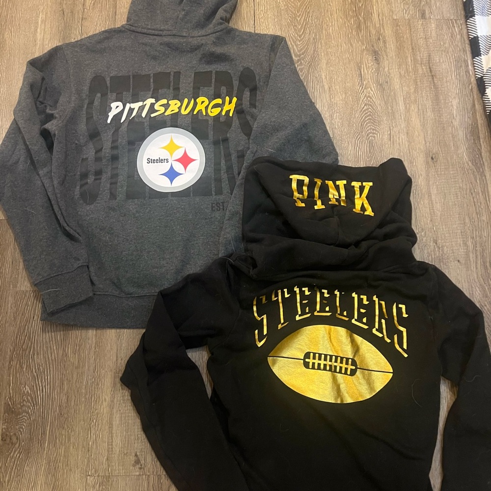 Victoria's Secret PINK Pittsburgh Steelers Ladies Bling Full Zip Hoodie - Black